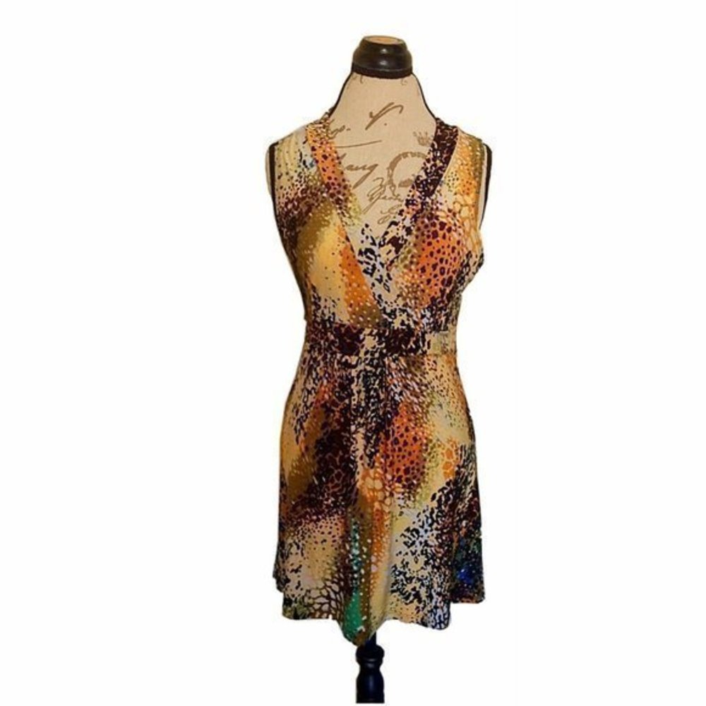 Madmazelle Dress Size XS Womens Animal Print Watercolor Artsy